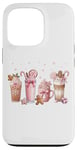 iPhone 13 Pro Ginger Man Cookies Christmas Coffee Latte Pink Xmas Season Case