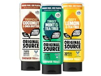 Original Source Lemon & Tea Tree, Coconut & Shea Butter, Mint & Tea Tree Shower Gel, 100% Natural Fragrance, Vegan, Cruelty Free, Paraben Free, Large Bottle, 3x750 ml