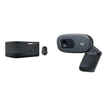 Logitech MK850 Multi-Device Wireless Keyboard and Mouse Combo & C270 HD Webcam, HD 720p/30fps, Widescreen HD Video Calling, HD Light Correction, Noise-Reducing Mic, For Skype - Black