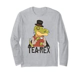 TEA-REX DINOSAUR Funny T-Rex Dino Monocle Meme Long Sleeve T-Shirt