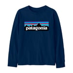 Patagonia K's L/S P-6 Logo T-Shirt New Navy