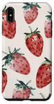 Coque pour iPhone XS Max Fraise rouge mignonne avec motif coloré fraises pour filles