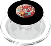 Roter Kawaii Panda avec Bubble Tea PopSockets PopGrip pour MagSafe