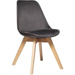 Atmosphera Créateur D'intérieur - Chaise Baya pieds hêtre velours gris