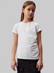 Calvin Klein Kids' Soft Drape Cotton Blend T-Shirt, Bright White