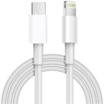 Laddare till iPhone USB-C Snabbladdare Kabel Sladd Vit