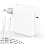 Chargeur Mac Book Pro, 96W Chargeur USB C Compatible pour MacBook Pro 16/15/ 14/13 Pouces, MacBook Air 2020/2019/ 2018, iPad Pro, HP, Alimentation Rapide, Câble de Charge MacBook USB C 5A 100W