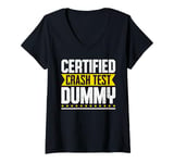 Womens Certified Crash Test Dummy Humor V-Neck T-Shirt