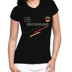 Tee Shirt Foot Femme Allemagne Noir