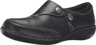 Clarks Women's Ashland Lane Q Slip-On Loafer, Black, 9.5 D - Wide