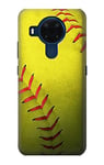 Yellow Softball Ball Case Cover For Nokia 5.4