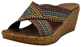 Skechers Women's Beverlee Delighted Wedge Sandal, Multi, 4 UK