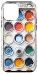 Coque pour iPhone 12 mini Palette de peinture aquarelle Art déco – Artiste blanc drôle