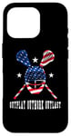 Coque pour iPhone 16 Pro Joueur de crosse Outplay Outlast American Lacrosse