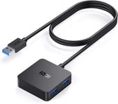 Hub Usb 3.0 Avec Câble Étendu 120Cm,Hub Usb Mac 4 Port,Mini Hub Usb Transfert De Données 5Gbps Data,Hubs Usb Pour Macbook Pro/Air, Mac Pro/Mini, Surface Pro, Dell Xps 15 Etc[VID063807]