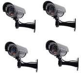 4 x CCTV Camera with Blinking LED – Ideal for Deterring Intruders Indoors/Outdoo