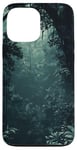 Coque pour iPhone 13 Pro Max Vert camouflage forêt nuit noir nature