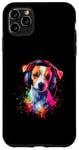 iPhone 11 Pro Max Artistic Colorful Jack Russell Terrier Headphones Dog Jacky Case