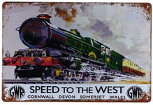 Karmour Accessories Great Western Railway - Famous Vintage Trains Metal Tin Signs, Retro Poster Style Pictures for Man Caves, Offices, Bars (Great Western)