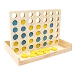 Bino world of toys Jeu d'adresse en Bois, Quatre gagnants, pour Enfants à partir de 3 Ans, Jeu de stratégie et de société, pour Encourager Les capacités des Enfants, 44 pièces, Design Couleur Bois