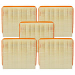 vhbw Set de filtres compatible avec Hilti DSH700, DSH900 meuleuse d'angle disqueuse ou tronçonneuse - 5x filtre principal, orange / blanc