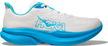 Hoka Men's Mach 6 White/Skyward Blue, 41 1/3