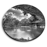 Round MDF Magnets - BW - Hamilton Pool Sinkhole Texas USA #37083