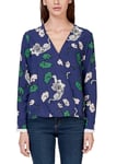 s.Oliver BLACK LABEL Women's 11.902.11.2207 Blouse, Blue (Blue Striped Ornaments 56a7), 18 (Size: 44)