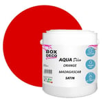 BOX DECO COULEURS Peinture murale acrylique aspect satin Aqua Déco - 2,5 L, Orange Madagascar