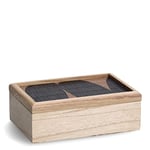 Zeller 15199 Boîte de rangement en bois Motif mosaïque noire 24 x 16 x 8,5 cm