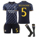 Real Madrid bortaställ för barn 23/24 med strumpor 5 BELLINGHAM Children's size 26