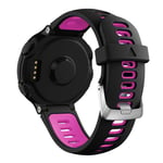 Garmin Forerunner 235/230/620/630/220/735/735XT - Silikone rem 22mm - Sort/rosa