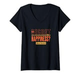 Womens The Secret of Happiness? Intense Workouts Motivational Quote V-Neck T-Shirt