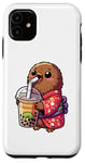 iPhone 11 Kiwi Bird Drinking Bubble Tea Japanese Kimono Case