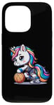 Coque pour iPhone 13 Pro Licorne mignonne de joueur de basket-ball