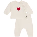 Petit Bateau Strikket Sett Med Jakke Og Bukser Kremhvit | Hvit | 6 months