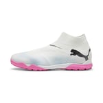 Puma Men Future 7 Match+ Ll Tt Soccer Shoes, Puma White-Puma Black-Poison Pink, 40.5 EU