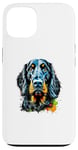 Coque pour iPhone 13 Gordon Setter Pop Art et Splash Art Gordon Setter