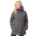 TRESPASS Womens Everyday Insulated Herringbone Parka Jacket Khaki Grey UK 8 BNWT