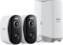 Security Caméra Surveillance WiFi Extérieur sans Fil, HD 2K, 145 Degrés, Autonomie Batterie de 210j, IP67, Vision Nocturne, Caméra Extérieure Detection Humaine, Stockage Local (Gris Clair)