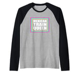 Womens Mexican Train Queen Dominoes Queen Raglan Baseball Tee