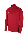 Nike Y Nk DRY ACDMY18 Dril Top LS Long Sleeved T-Shirt - University Red/Gym Red/(White), Small