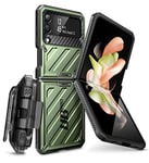 SupCase Unicorn Beetle Pro Étui de Protection Robuste pour Samsung Galaxy Z Flip 4 5G (2022), avec Clip Ceinture (Vert)