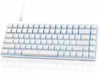 T84SE Clavier Gamer, Disposition QWERTY US, Clavier Mécanique à 84 Touches avec LED Bleue, Clavier Gaming Filaire N-Key Rollover Red Switch pour PC Windows/Mac OS, Blanc