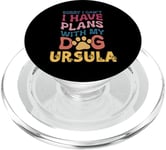 Nom de chien Ursula Cadeau personnalisé Busy With My Dog Ursula PopSockets PopGrip pour MagSafe