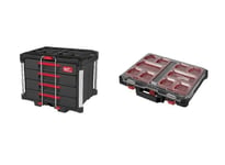 Milwaukee Black PACKOUT 4932471064 Slim Organiser & 4 Drawer 4932493189