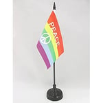 Drapeau de table Arc-en-Ciel Symbole Paix 15x10cm - PETIT Drapeaux DE BUREAU gay - Rainbow - Arc en Ciel 10 x 15 cm - AZ FLAG