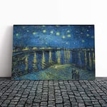 Big Box Art Canvas Print Wall Art Vincent Van Gogh Starry Night Over The Rhone | Mounted & Stretched Box Frame Picture | Home Decor for Kitchen, Living Room, Bedroom, Hallway, Multi-Colour, 20x14 Inch