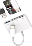 Lecteur Carte USB C pour IPhone(4en1)Type-c Jack Câble Chargeur OTG 3.0 Appareil Photo TF Memoire Micro SD Accessoire macbook USB A Adaptateur pour Samsung pour Apple 15 Pro Max Plus Ipad Pro(Q1023)