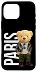 Coque pour iPhone 16 Pro Max Cool Teddy Bear in Paris France Illustration Graphic Designs